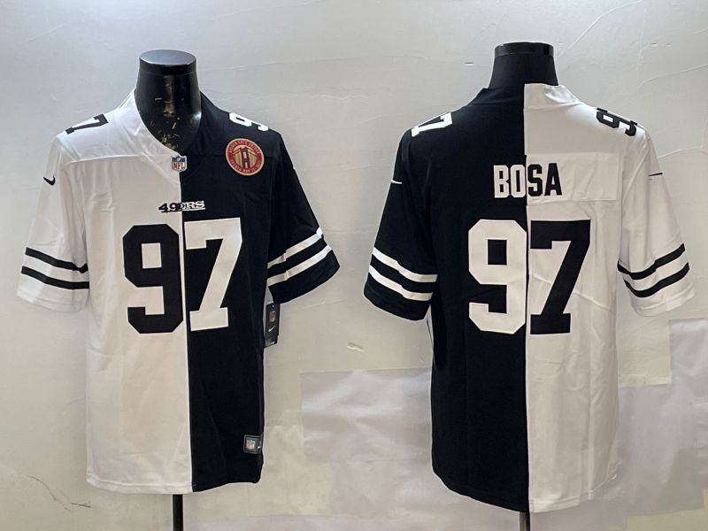 Men San Francisco 49ers #97 Bosa White Black Fashion 2025 Nike Limited NFL Jersey style 6->kansas city chiefs->NFL Jersey